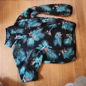 Kavu tropical theme snap t fleece
